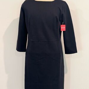 SPANX Ponte Blue Sheath Dress Bateau Neckline 3/4 Raglan Sleeves